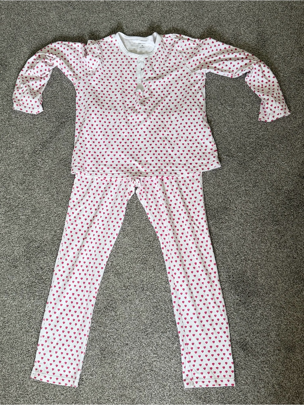 Roller Rabbit White and Pink Heart Pajama Set